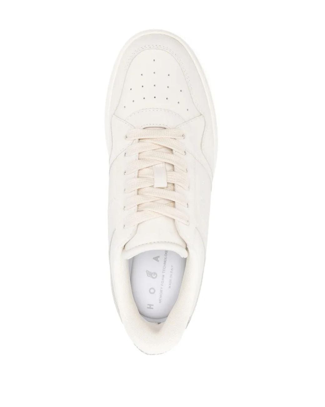 Hogan White Elevated Platform Sneakers With Glossy Finish