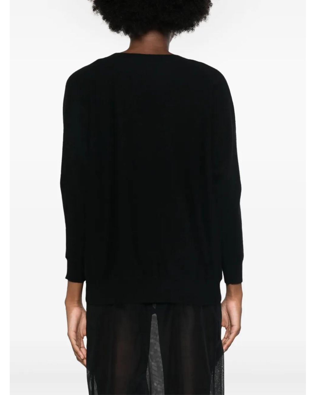 Lisa Yang Black V-Neck Cashmere Sweater