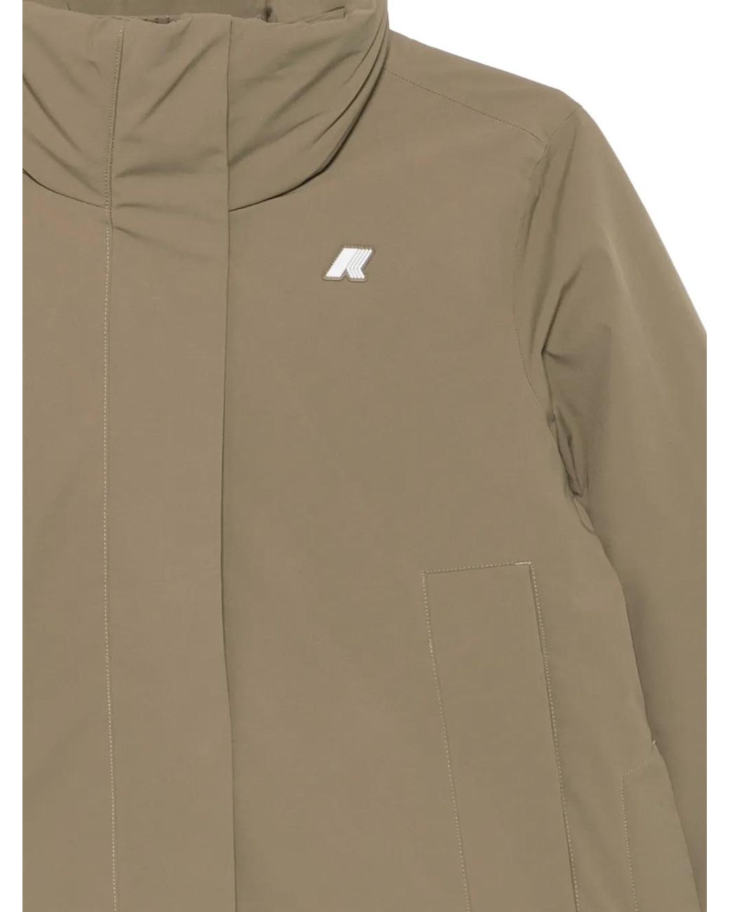 K-Way Natural Logo-Patch Funnel-Neck Jacket