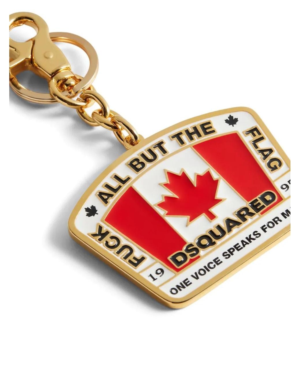 DSquared² Red Canadian Flag Key Ring for men