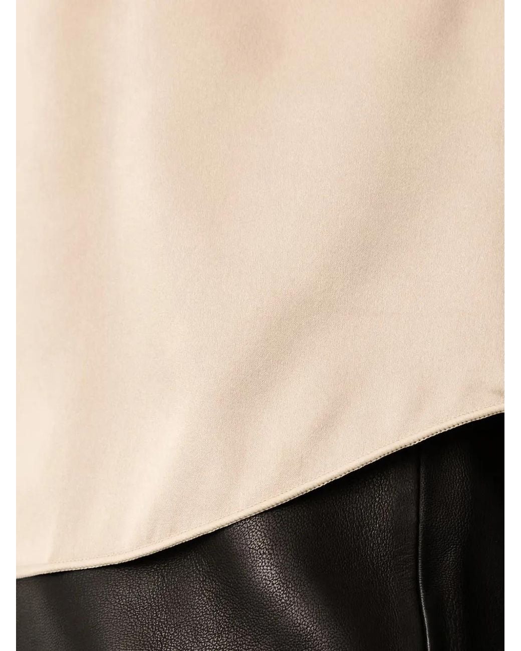 Mos Mosh Black Satin-Finish Curved-Hem Top