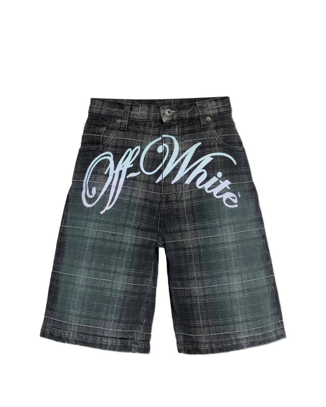 Off-White c/o Virgil Abloh Gray Plaid Shorts for men