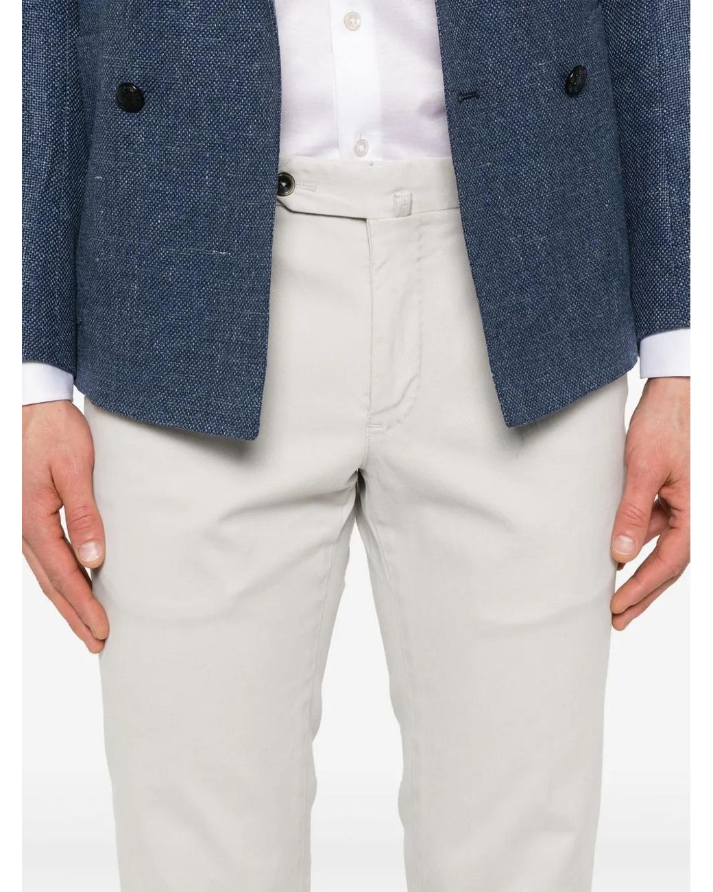 PT Torino White Slim-Fit Trousers for men