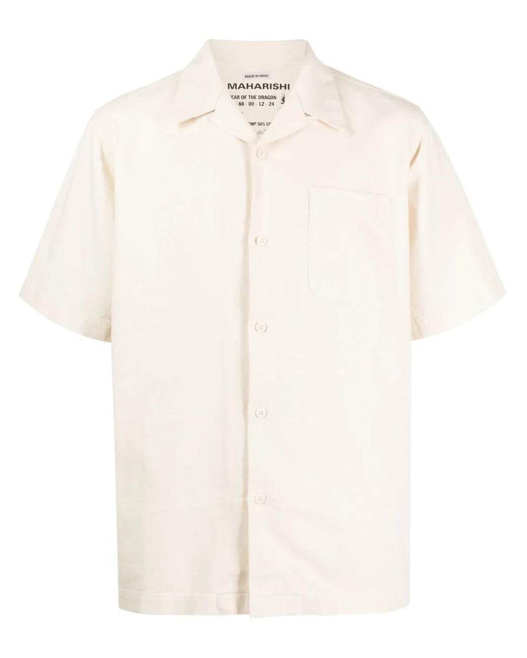 Maharishi White Short-Sleeve Chest-Pocket Shirt for men