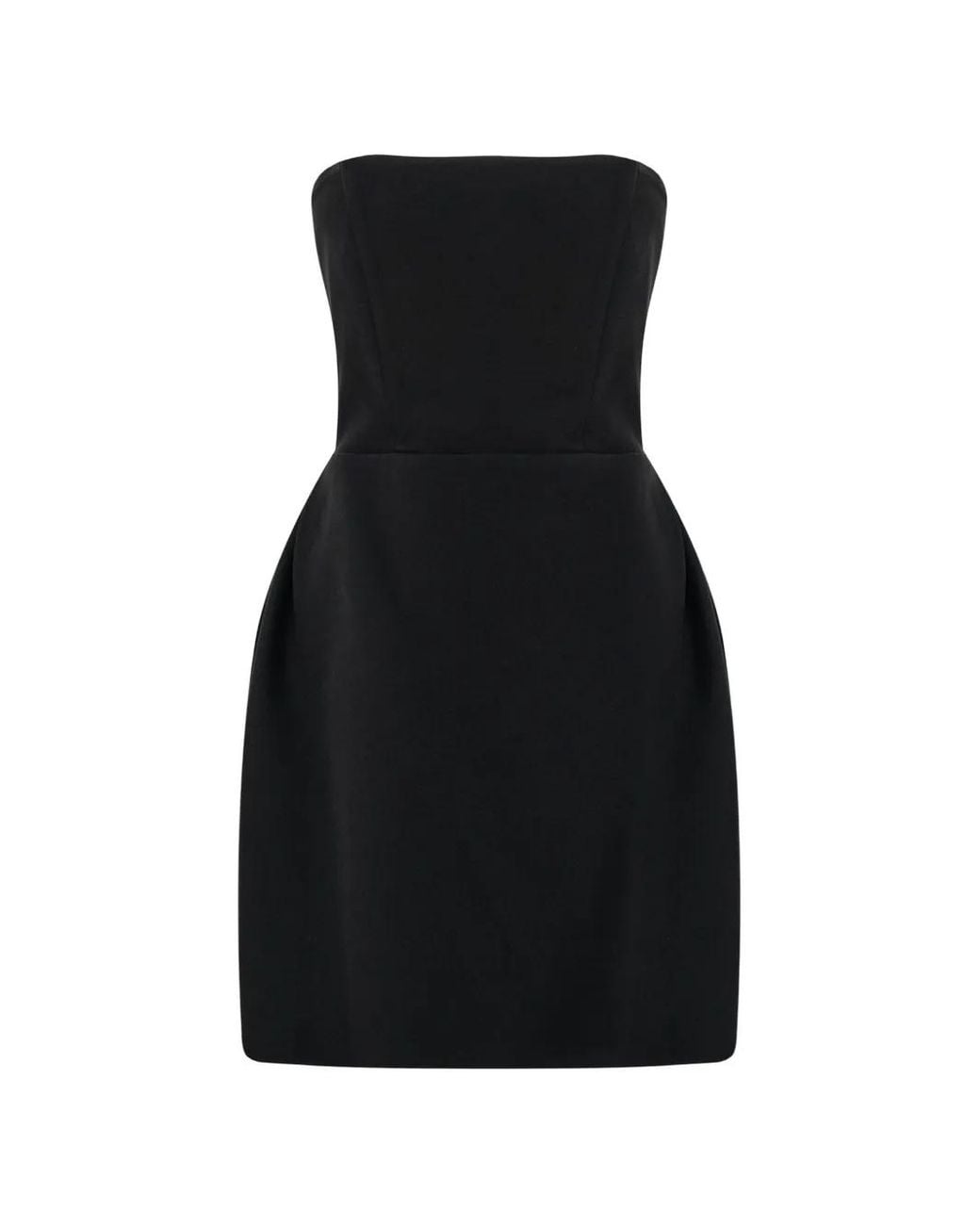ACTUALEE Black Strapless Tulip-Skirt Mini Dress