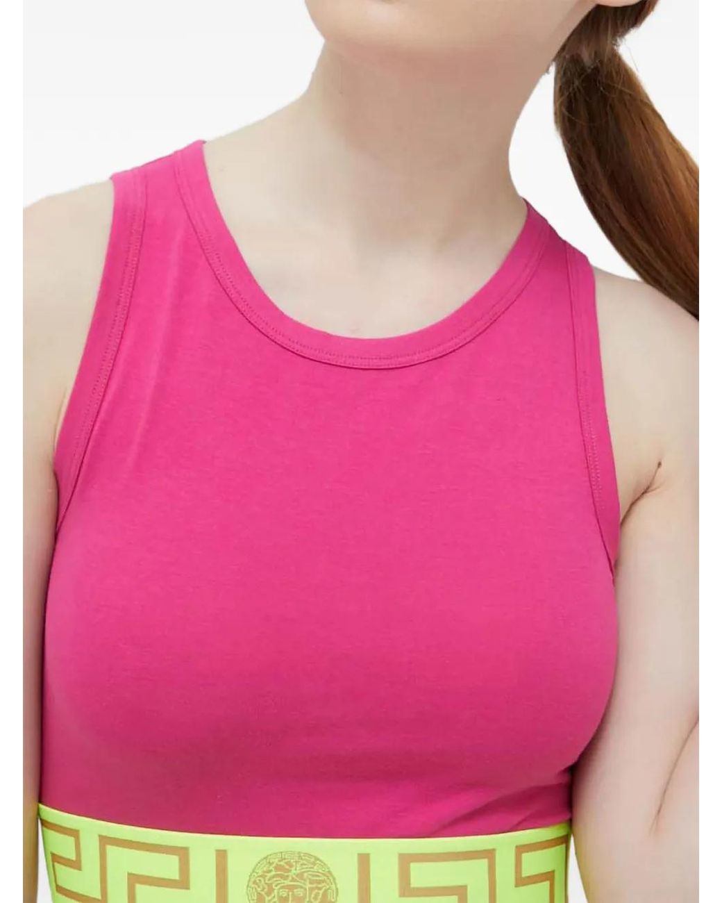 Versace Pink Greca Medusa Top