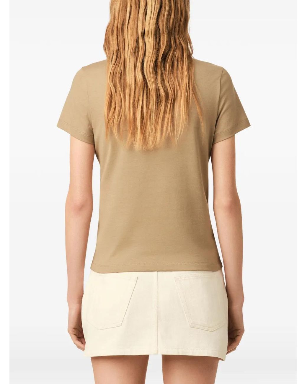 AMI Natural Cotton T-Shirt With Ami De Coeur