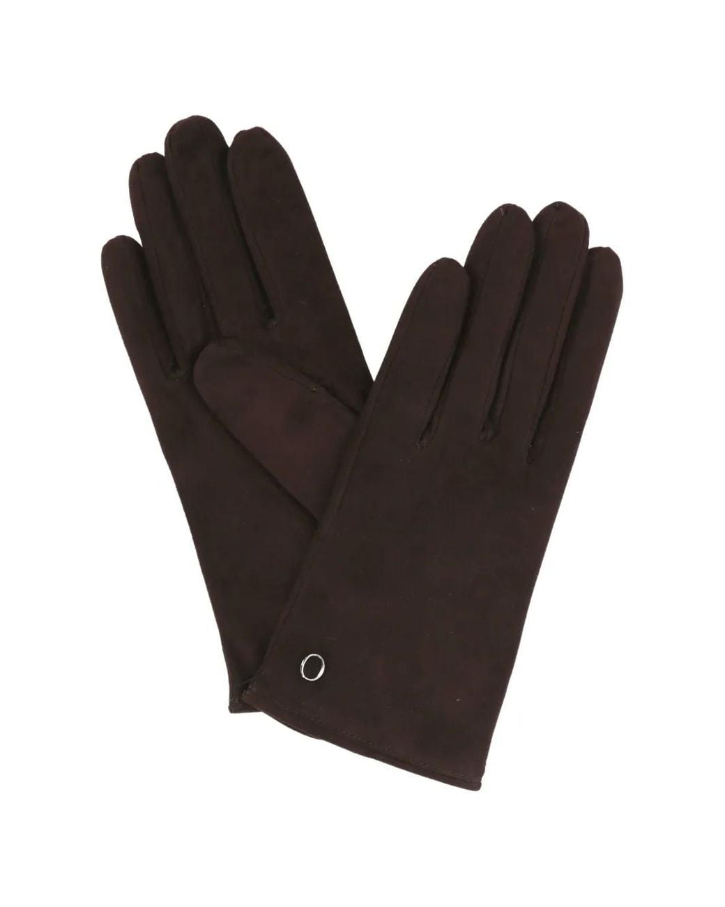 Orciani Black Logo-Plaque Suede Gloves