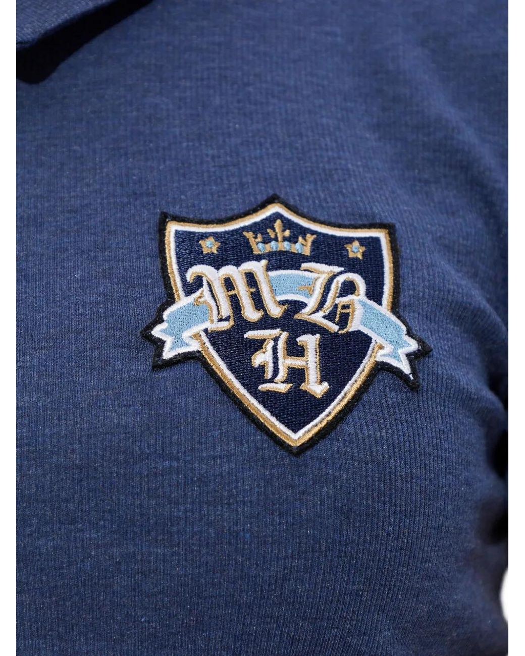 M I S B H V Blue Patch-Detail Polo Shirt