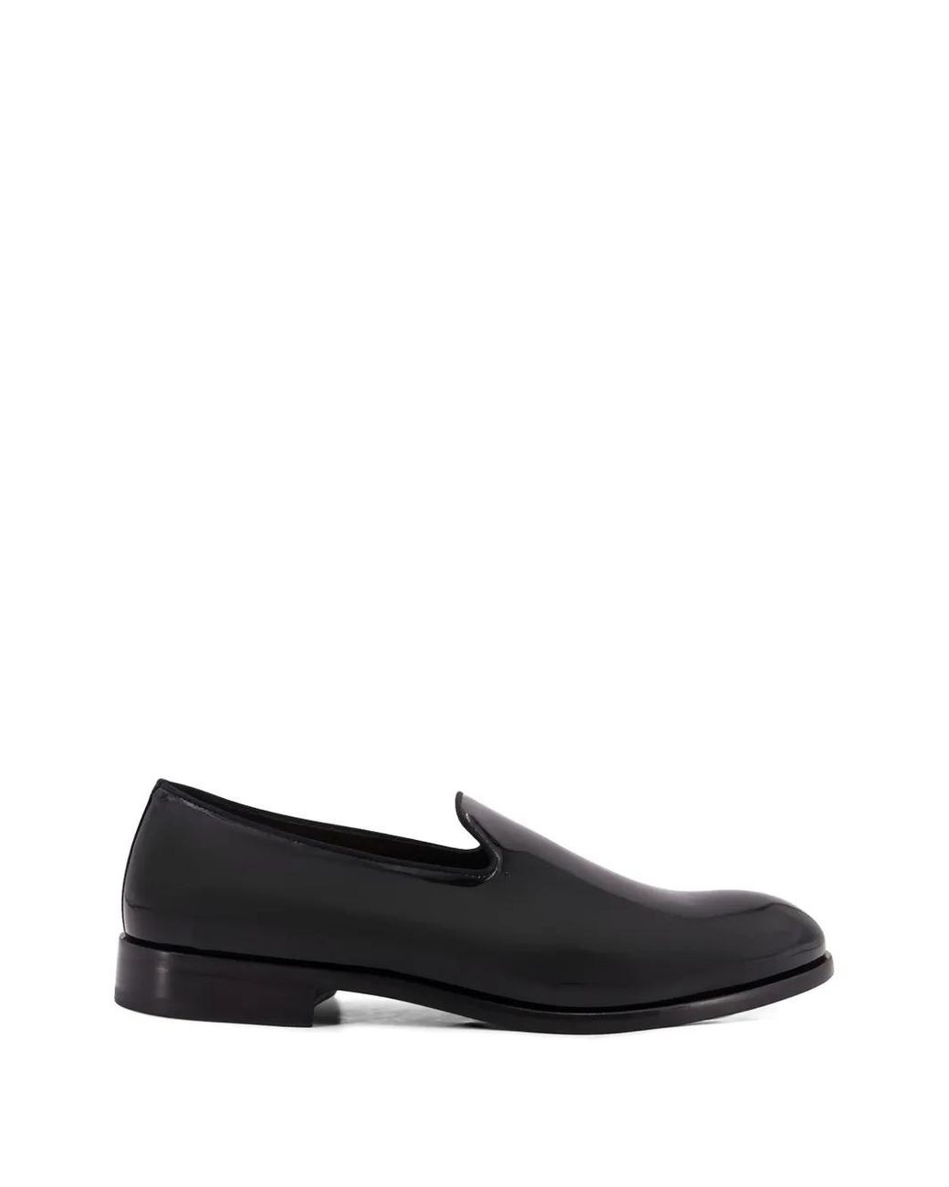 Doucal's Black Logo Patent Leather Loafers for men