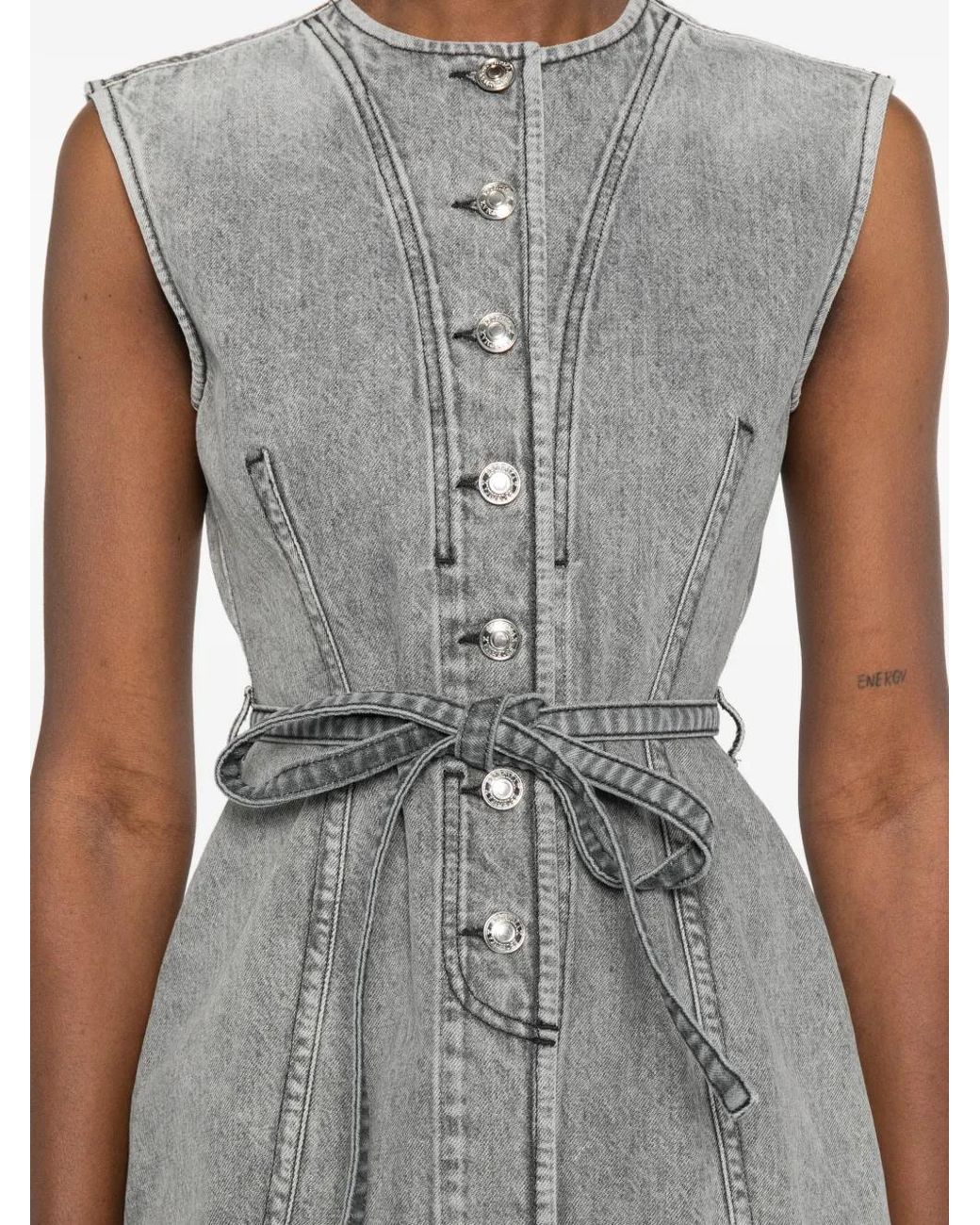 Sportmax Gray Belt-Detail Vest