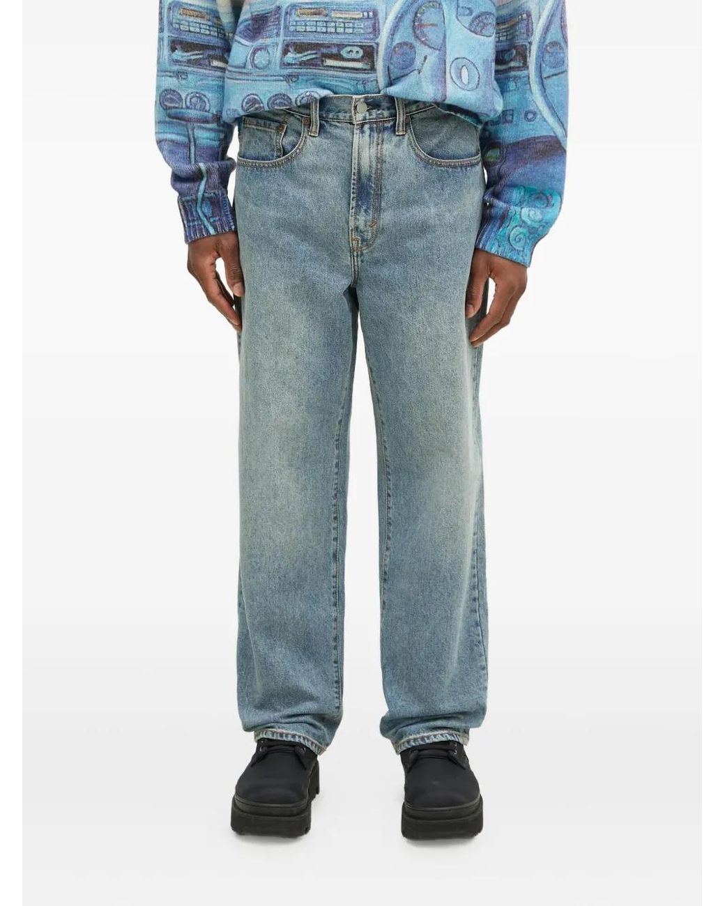Thisisneverthat Blue Five-Pocket Jeans for men