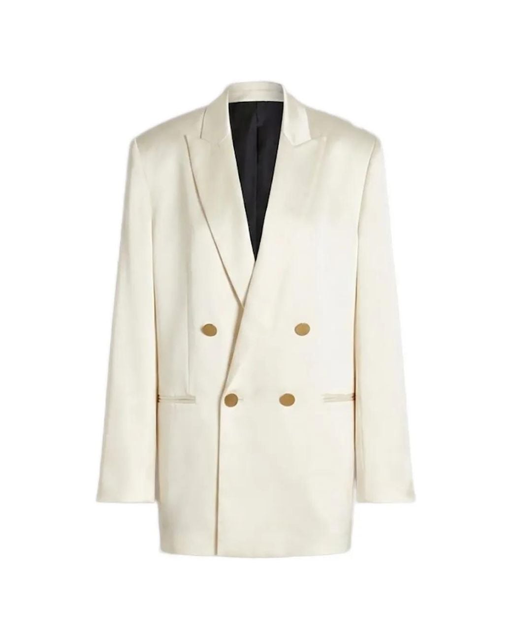 Alberta Ferretti White Double-Breasted Peak-Lapel Blazer