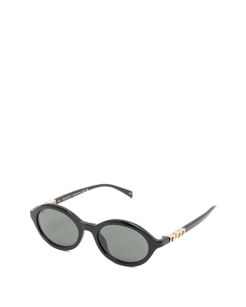 Gucci Gray Logo Oval-Frame Sunglasses