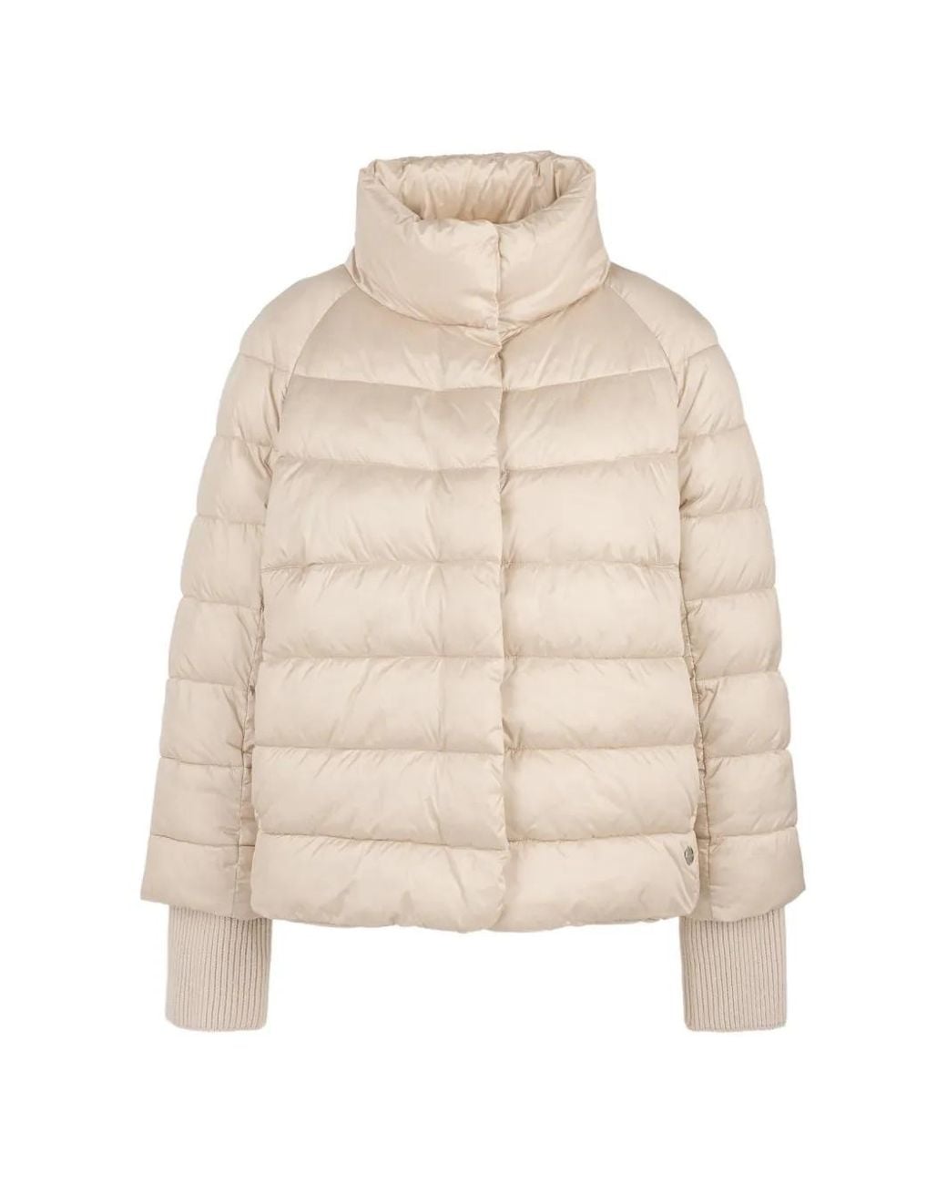 Marc Cain Natural Quilted High-Neck Jacket