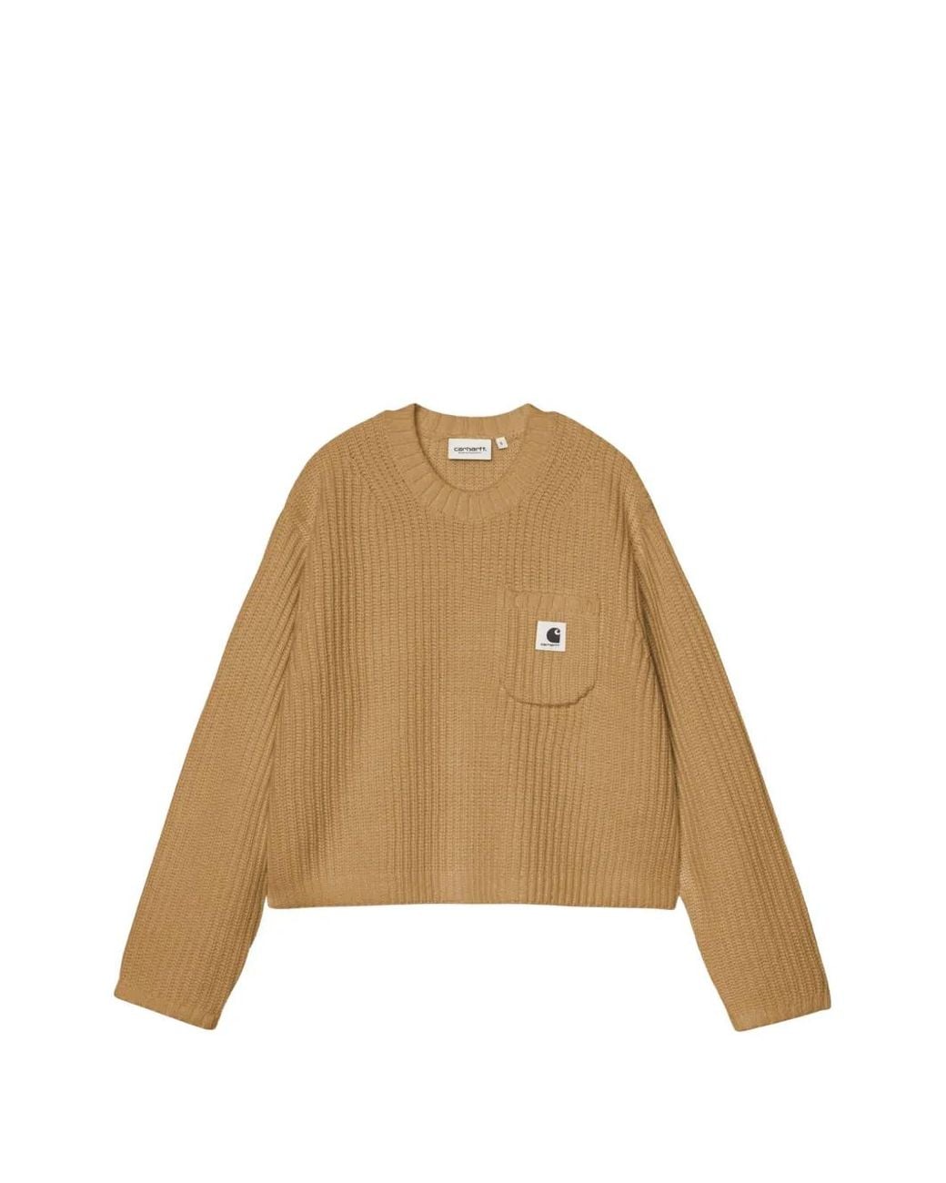 Carhartt Natural Mira Ribbed-Knit Patch-Pocket Sweater