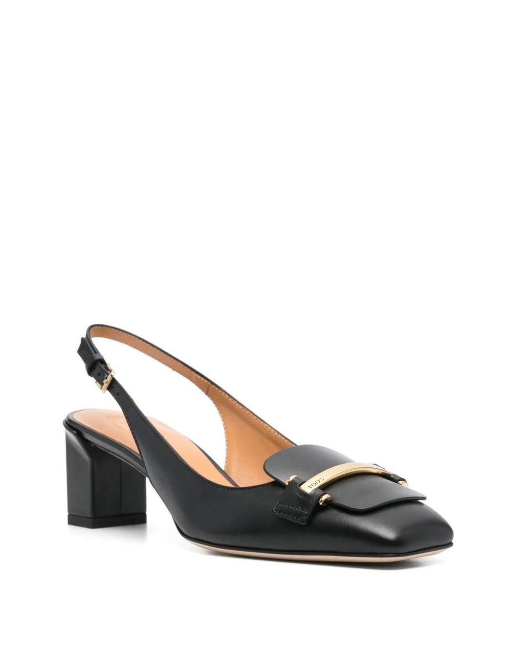 Tod's Black Leather Slingback Pumps