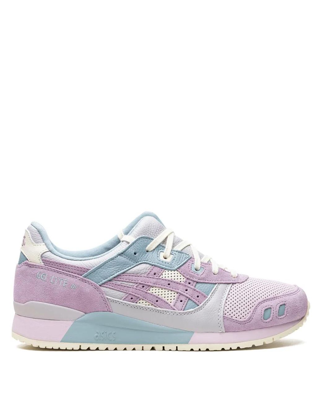Asics White Colour-Block Lace-Up Sneakers