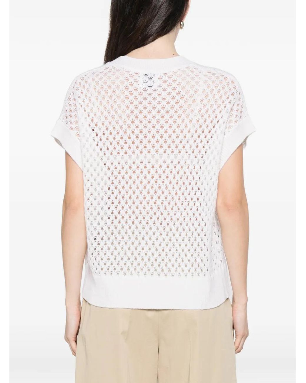 Allude Hemd Met V-Hals in het White