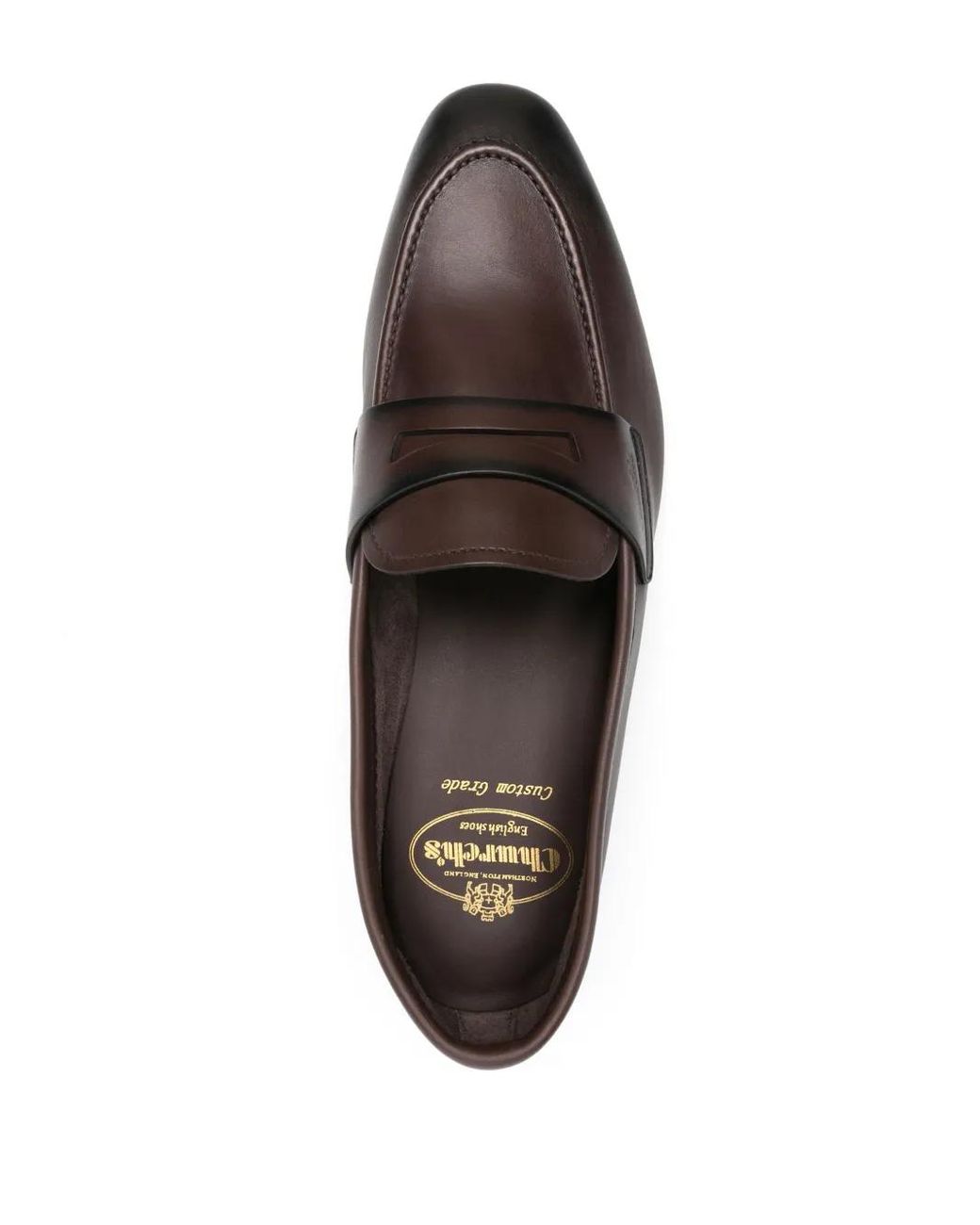 Church's Gray Penny-Slot Leather Loafers for men