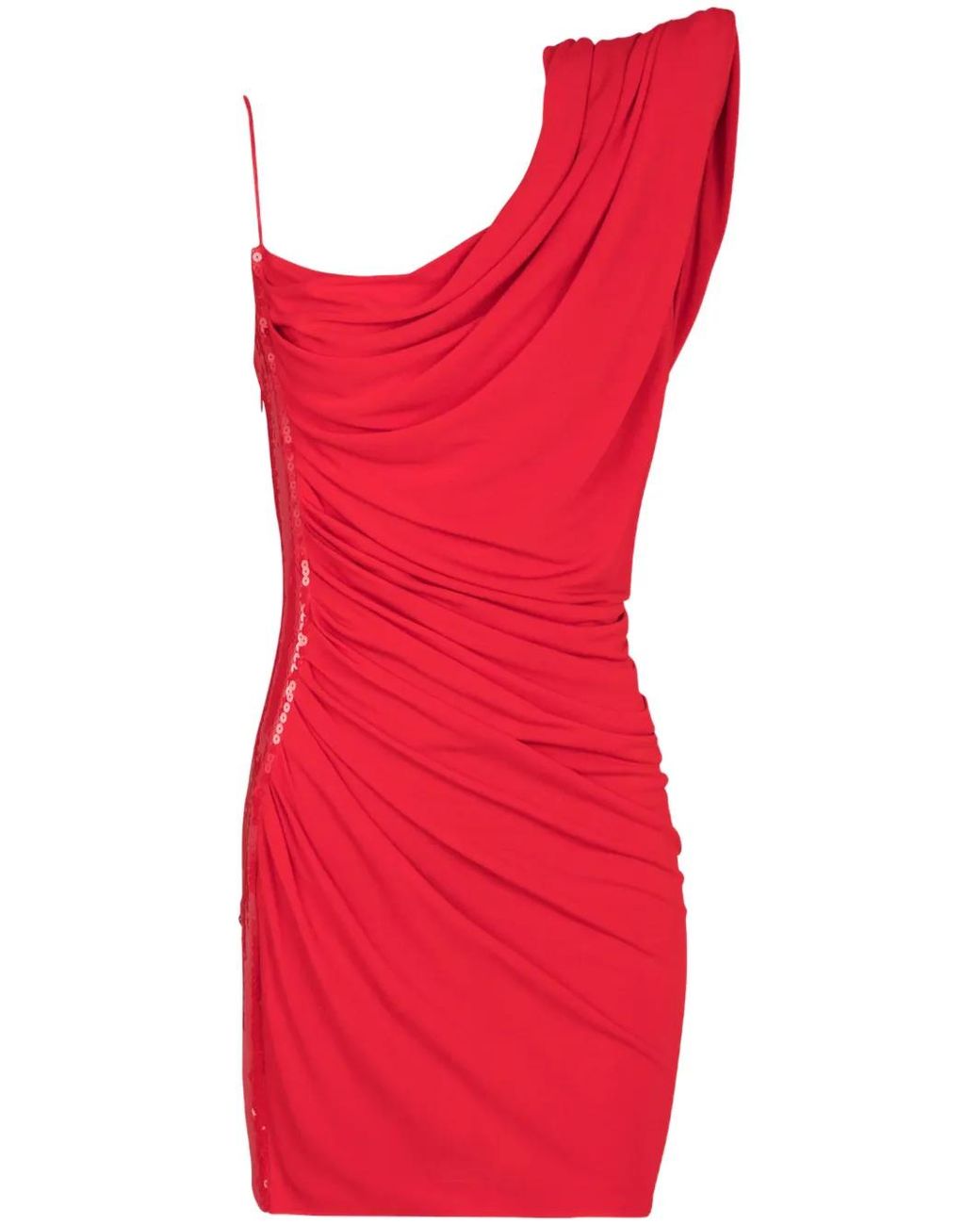 Balmain Red Draped Dress