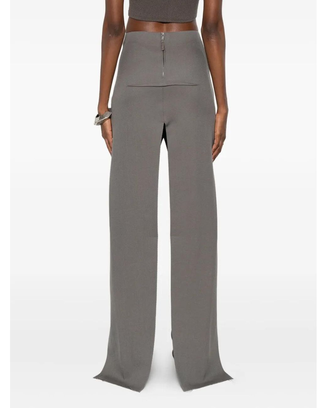 Rick Owens Gray Double-Slit Maxi Skirt
