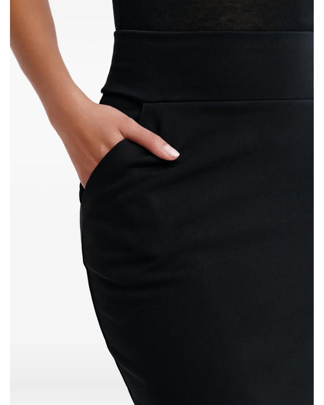 MARCELLA Black Vesey Side-Pocket Midi Skirt