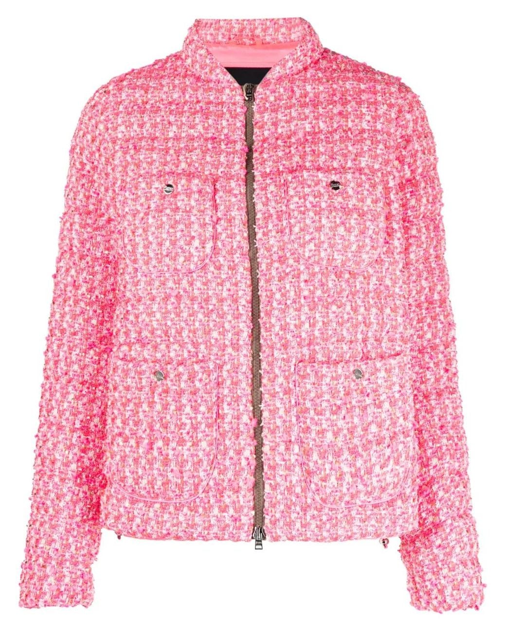 Herno Pink Padded Tweed Jacket