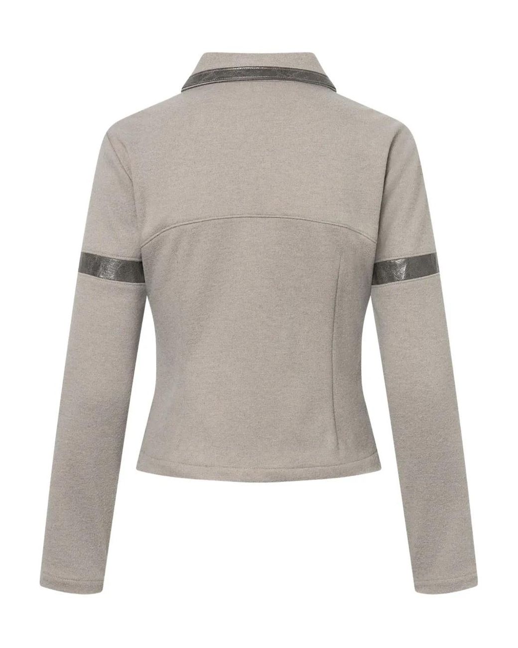 Elena Velez Gray Racer Zip-Front Jacket