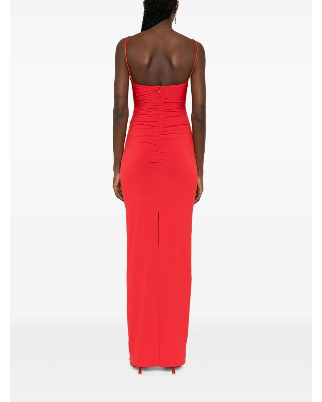 Nissa Red Cut-Out Maxi Dress