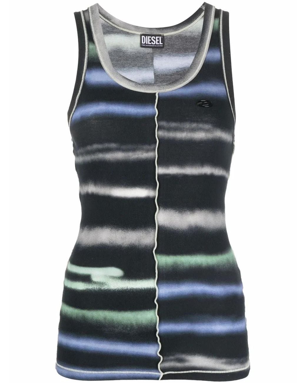 DIESEL Blue T-Ankycut Striped Vest Top