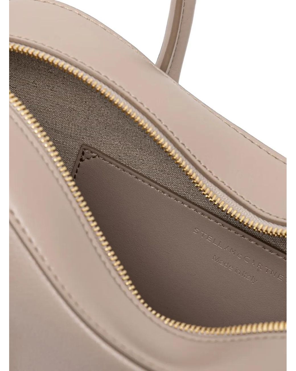Stella McCartney Natural Padlock-Detail Grained Tote Bag