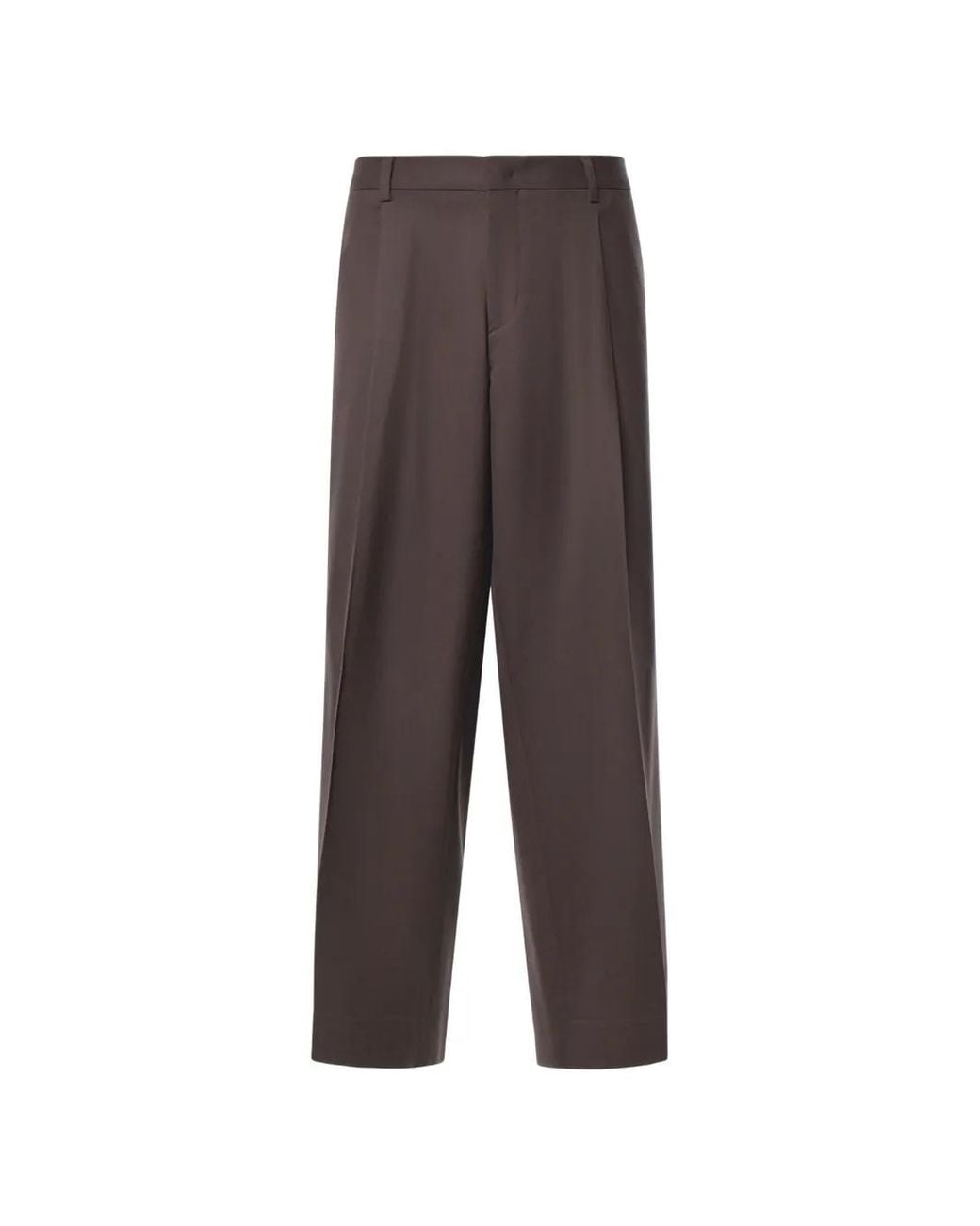 BE ABLE Brown Pleated Straight-Leg Trousers for men