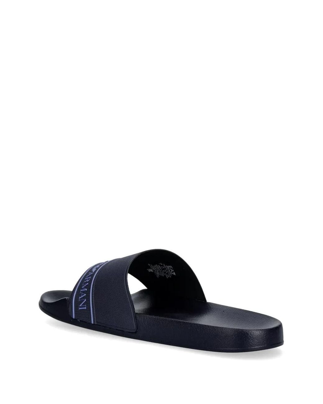 EA7 Blue Logo-Print Slides