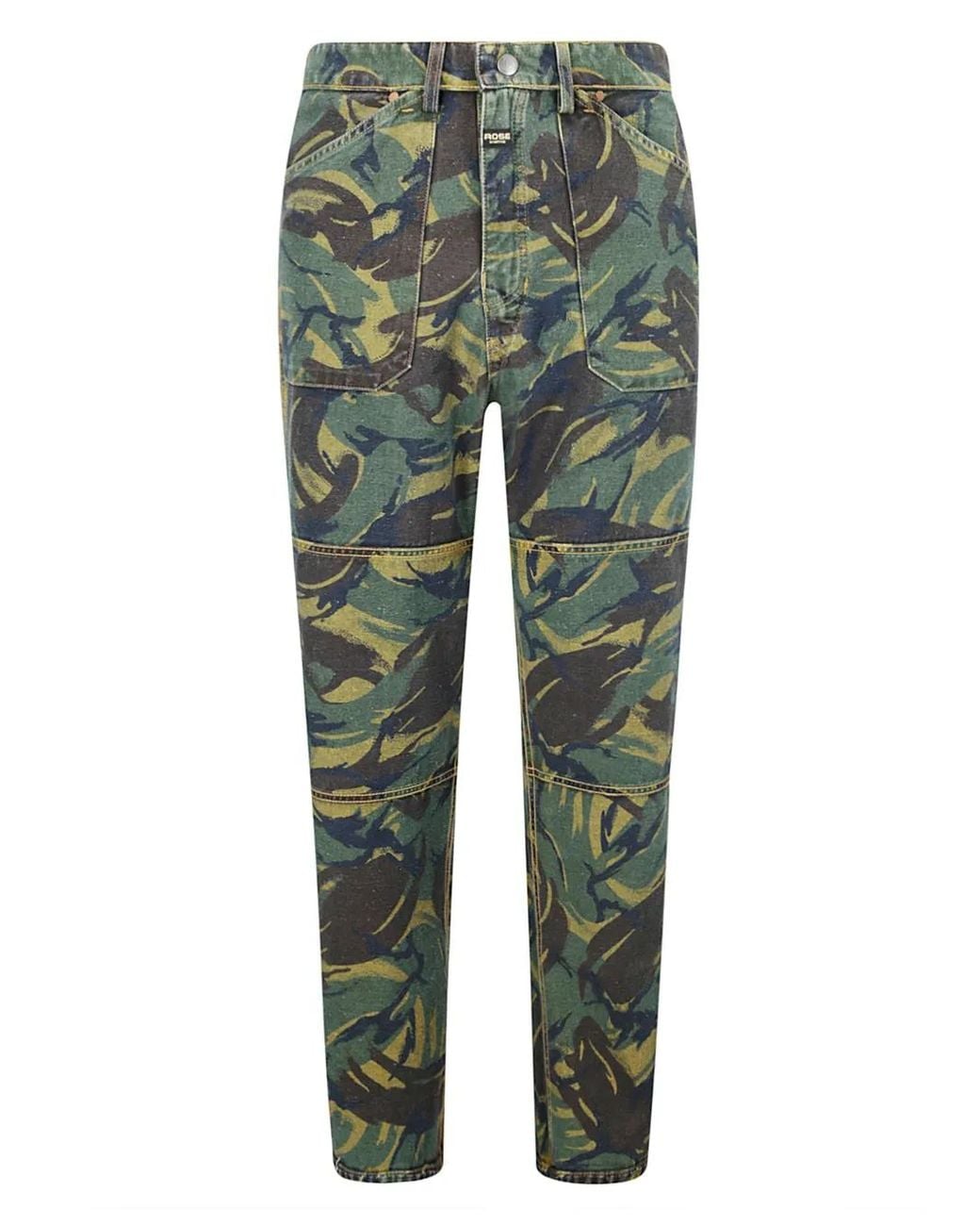 Martine Rose Blue Reversible Camouflage-Print Jeans for men