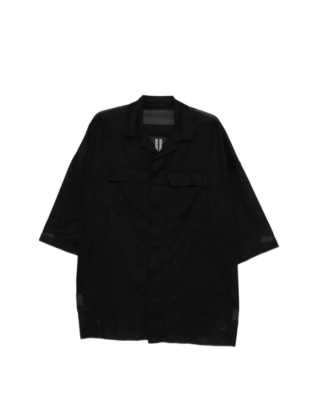 Rick Owens Black Chest-Pocket Shirt for men