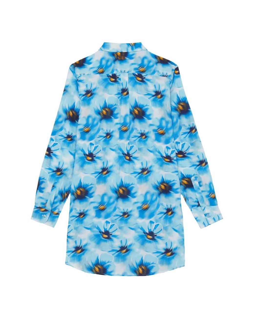 Vilebrequin Mini-Blousejurk Met Lange Mouwen En Bloemenprint in het Blue