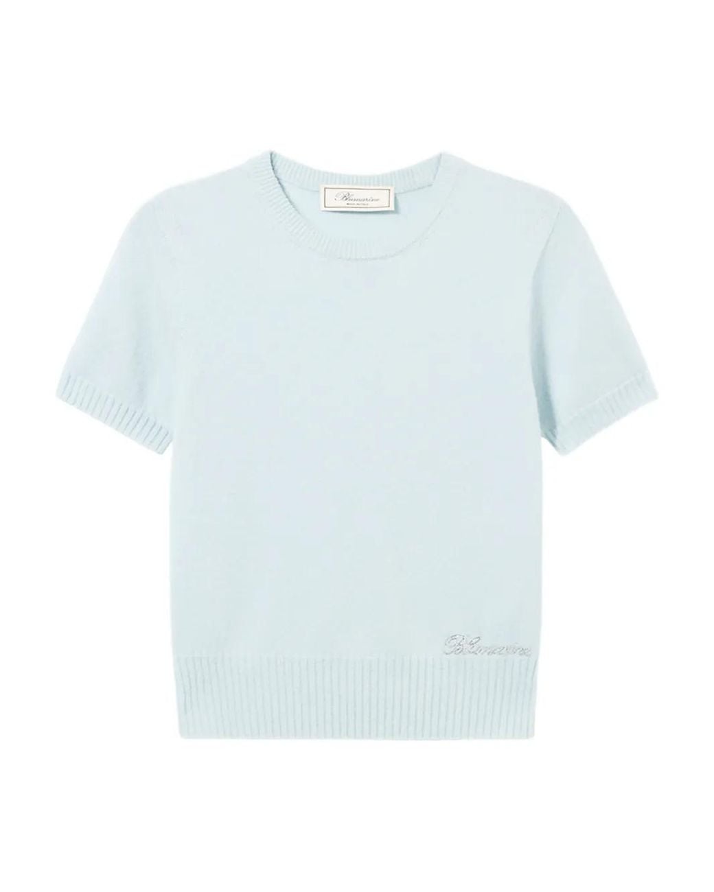 Blumarine Blue Short-Sleeve Sweater