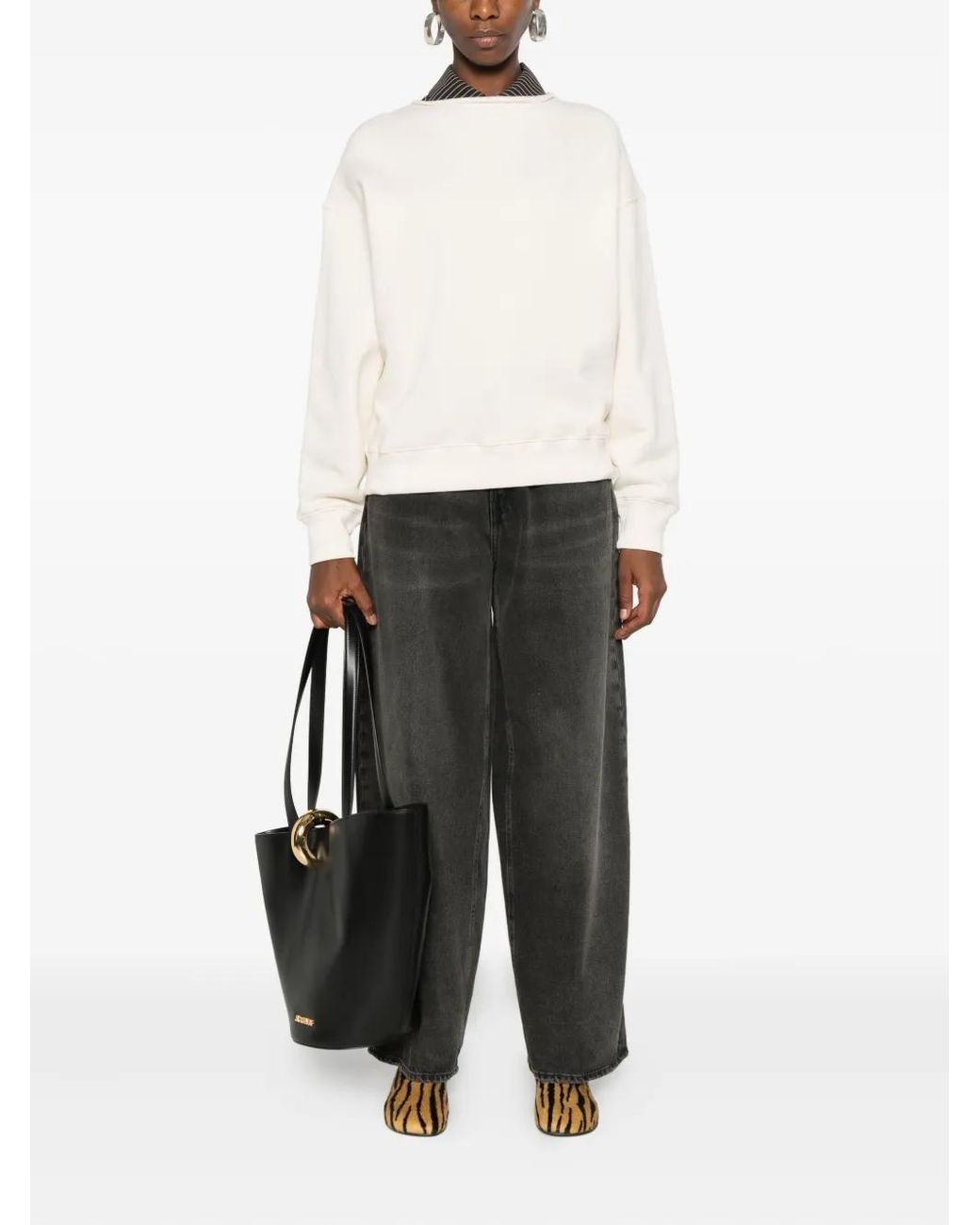 6397 White Crew-Neck Sweatshirt