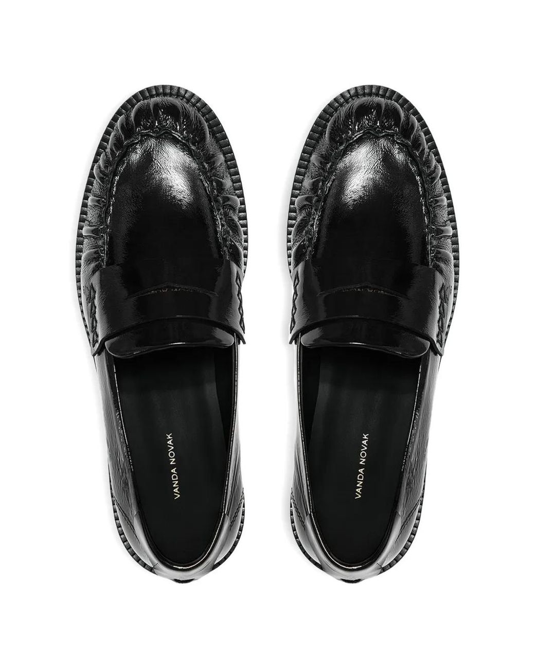VANDA NOVAK Black Greta Loafers