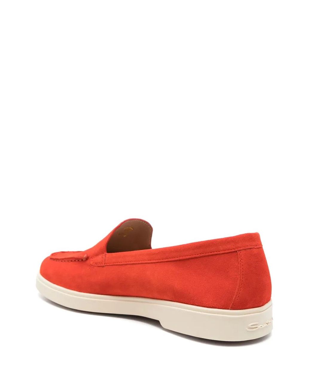 Santoni Red Suede Loafers