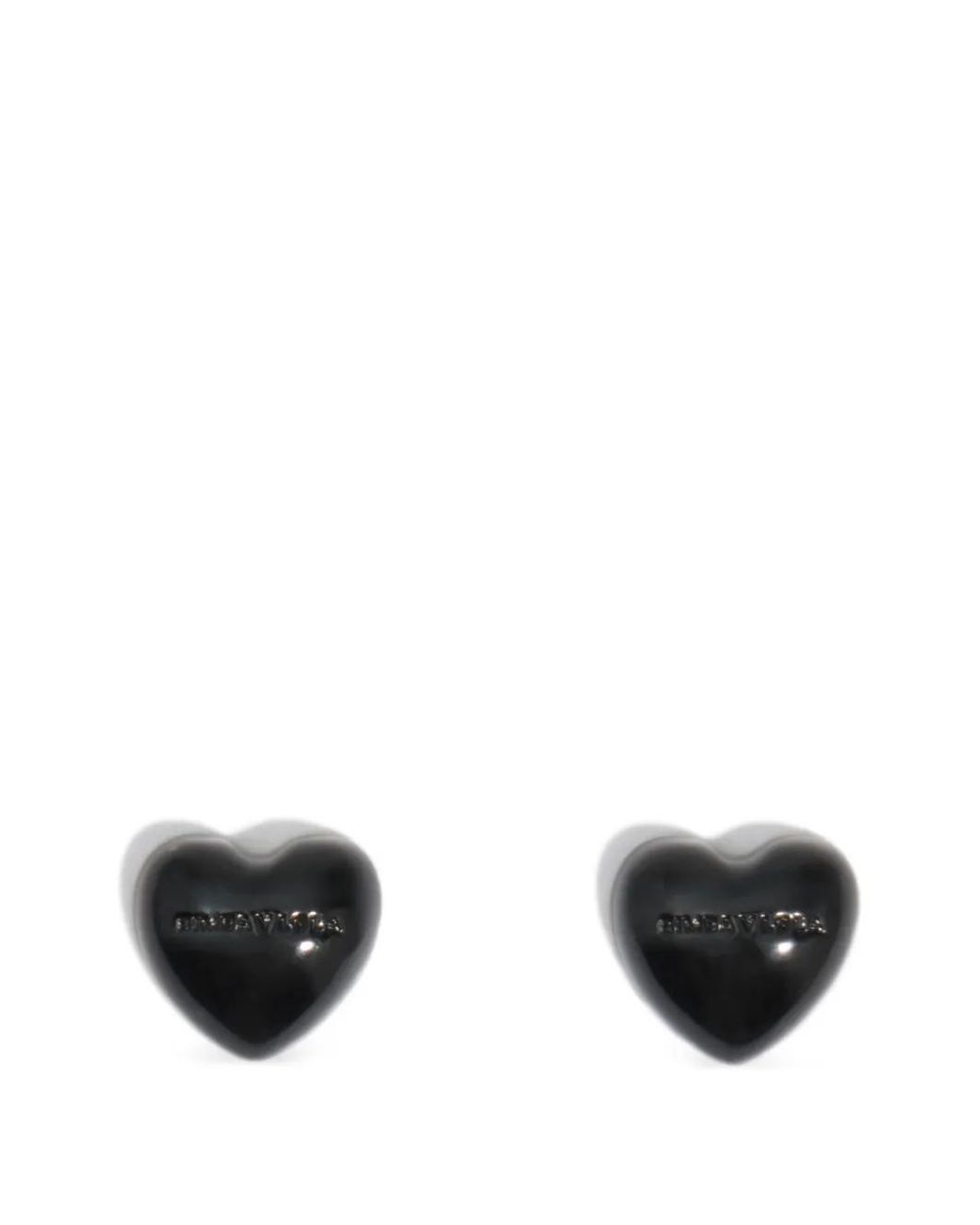 Bimba Y Lola White Enameled Heart Earrings