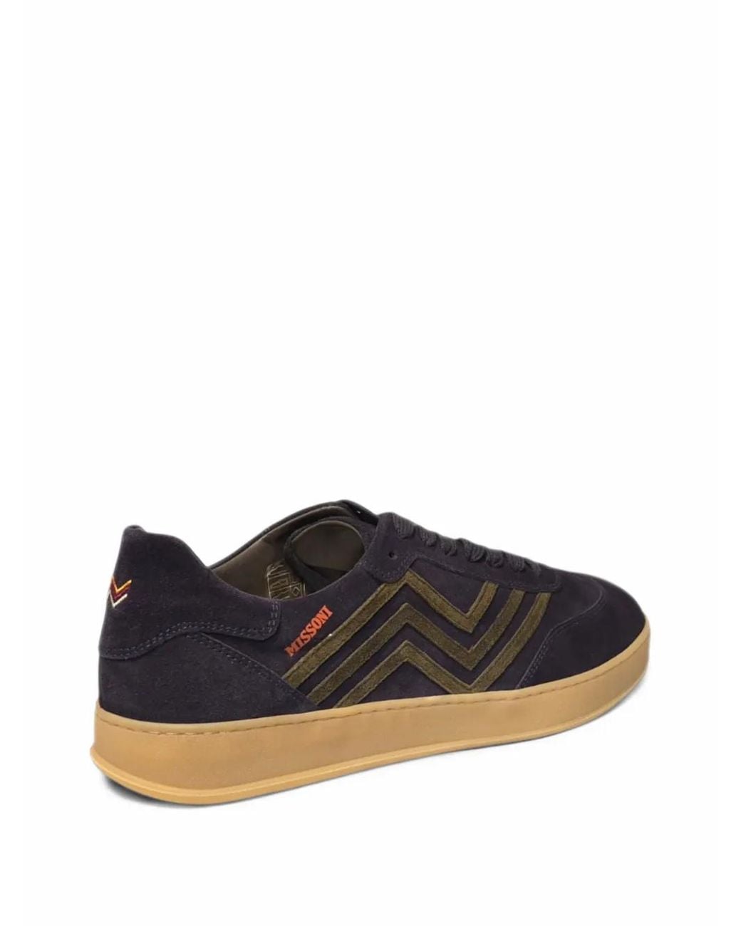 Missoni Black Zigzag-Pattern Suede Sneakers for men
