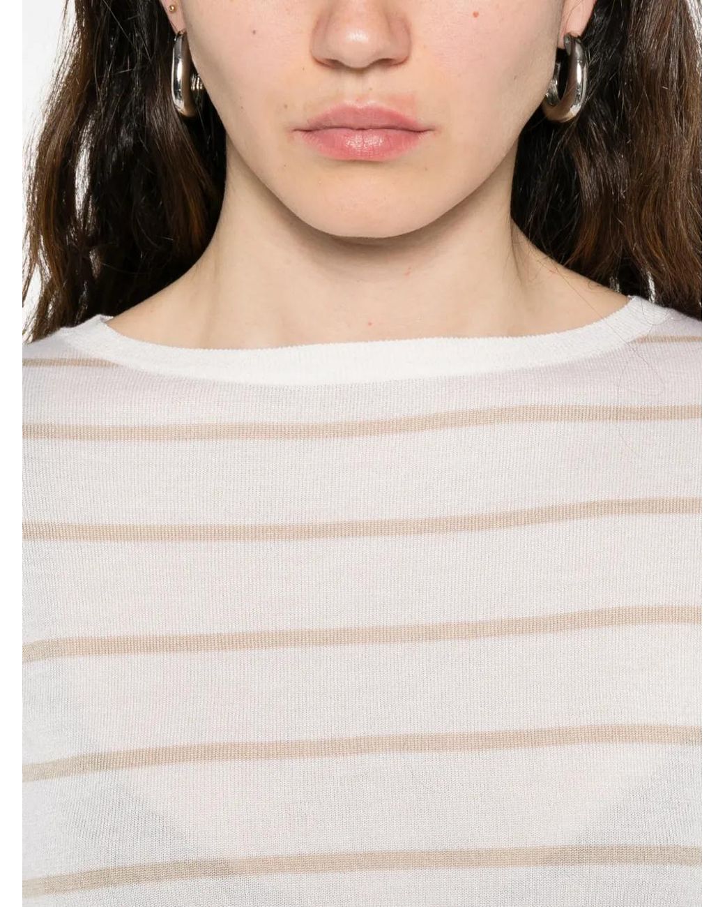 Max Mara White Striped T-Shirt