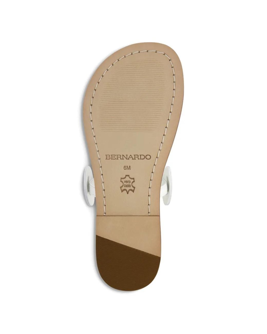Bernardo White New Moon Ring-Detail Sandals