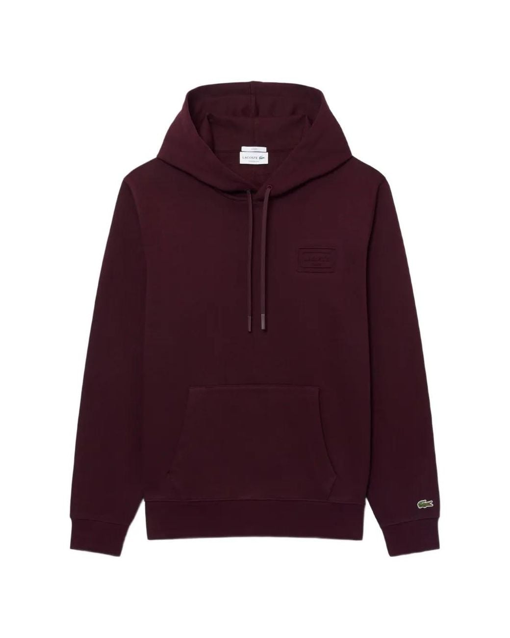 Lacoste Purple Logo-Patch Drawstring Hoodie