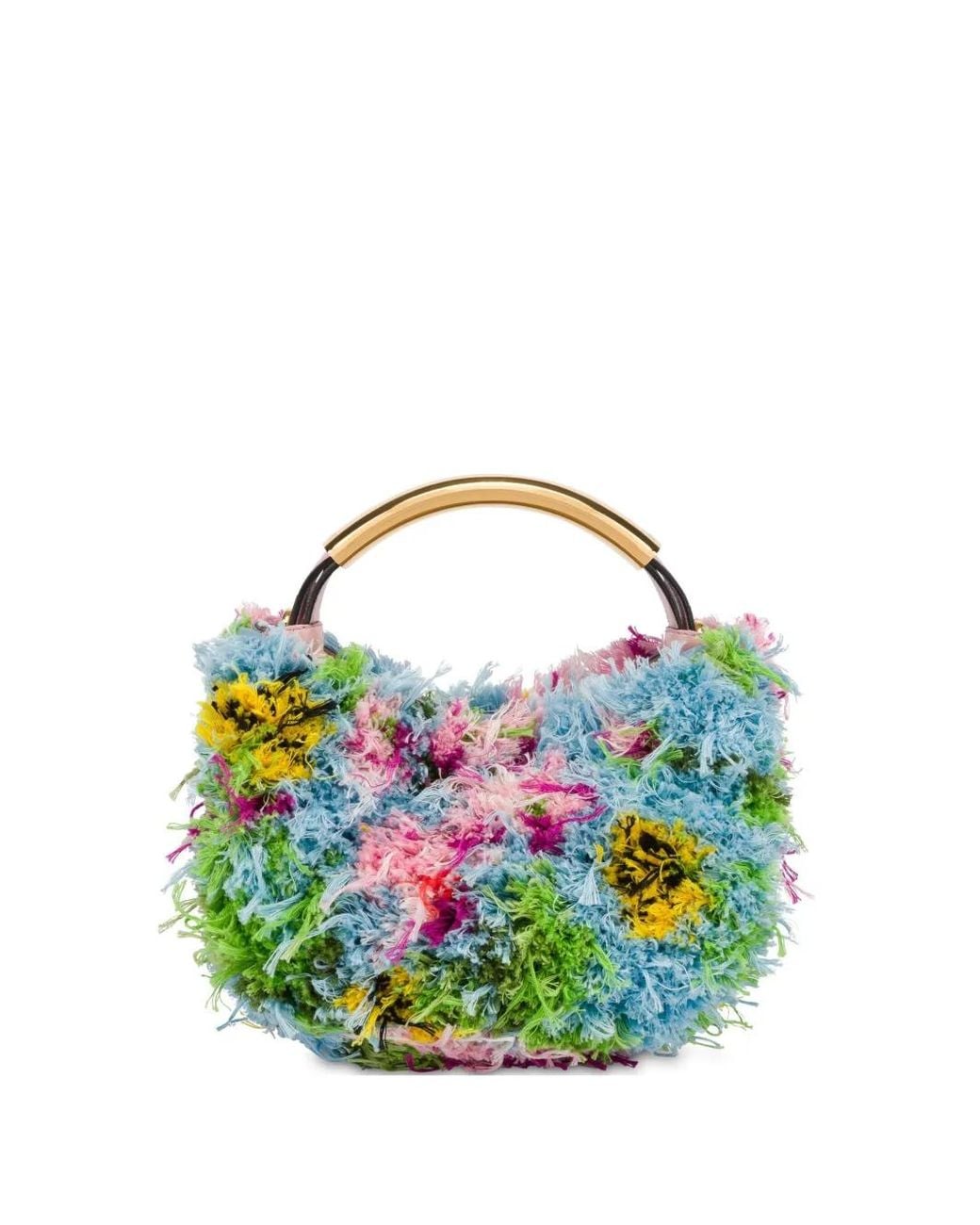 Moschino Blue Floral-Motif Shoulder Bag