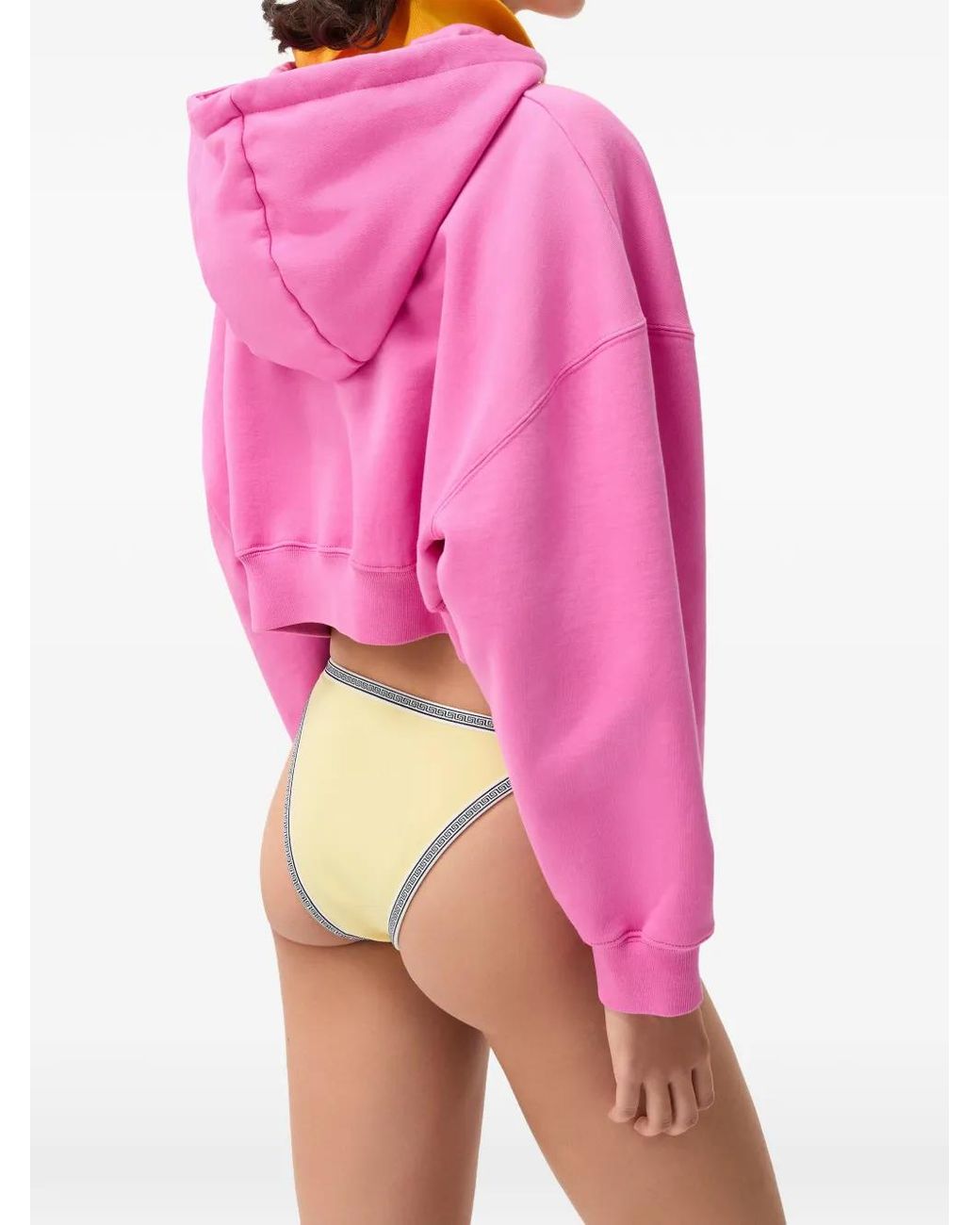 Versace Natural Embroidered-Logo Bikini Bottoms