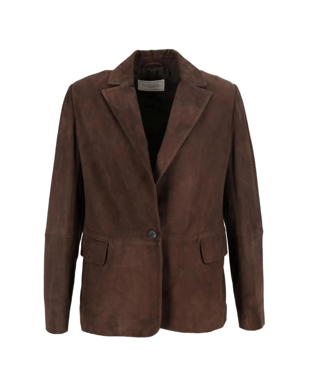 Antonelli Brown Suede Notched-Lapels Jacket