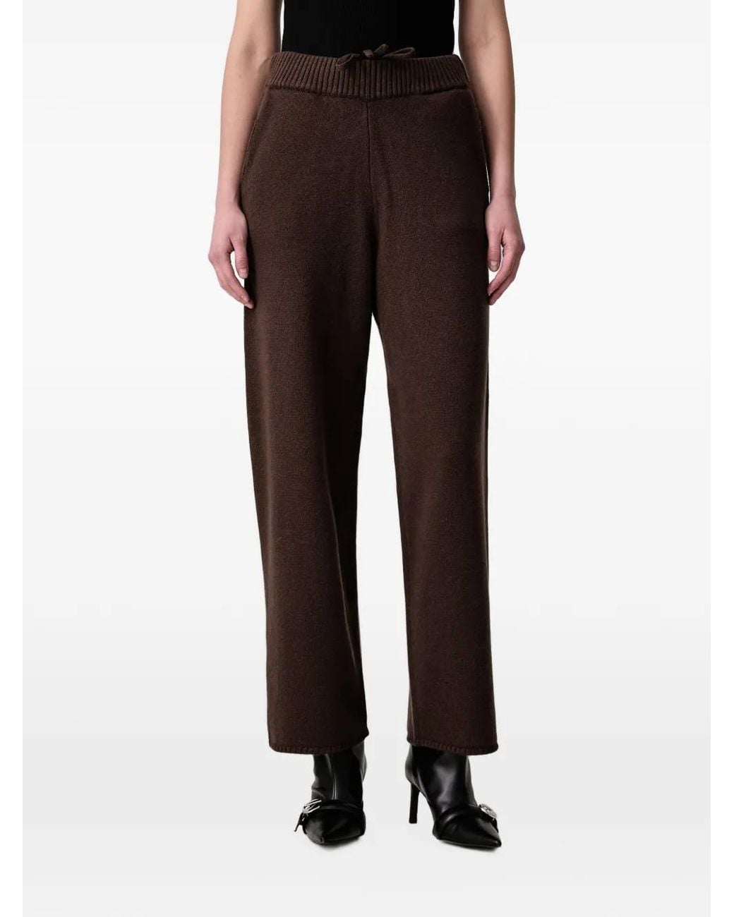 WRSTBHVR Black Nerian Logo-Embroidered Knitted Trousers